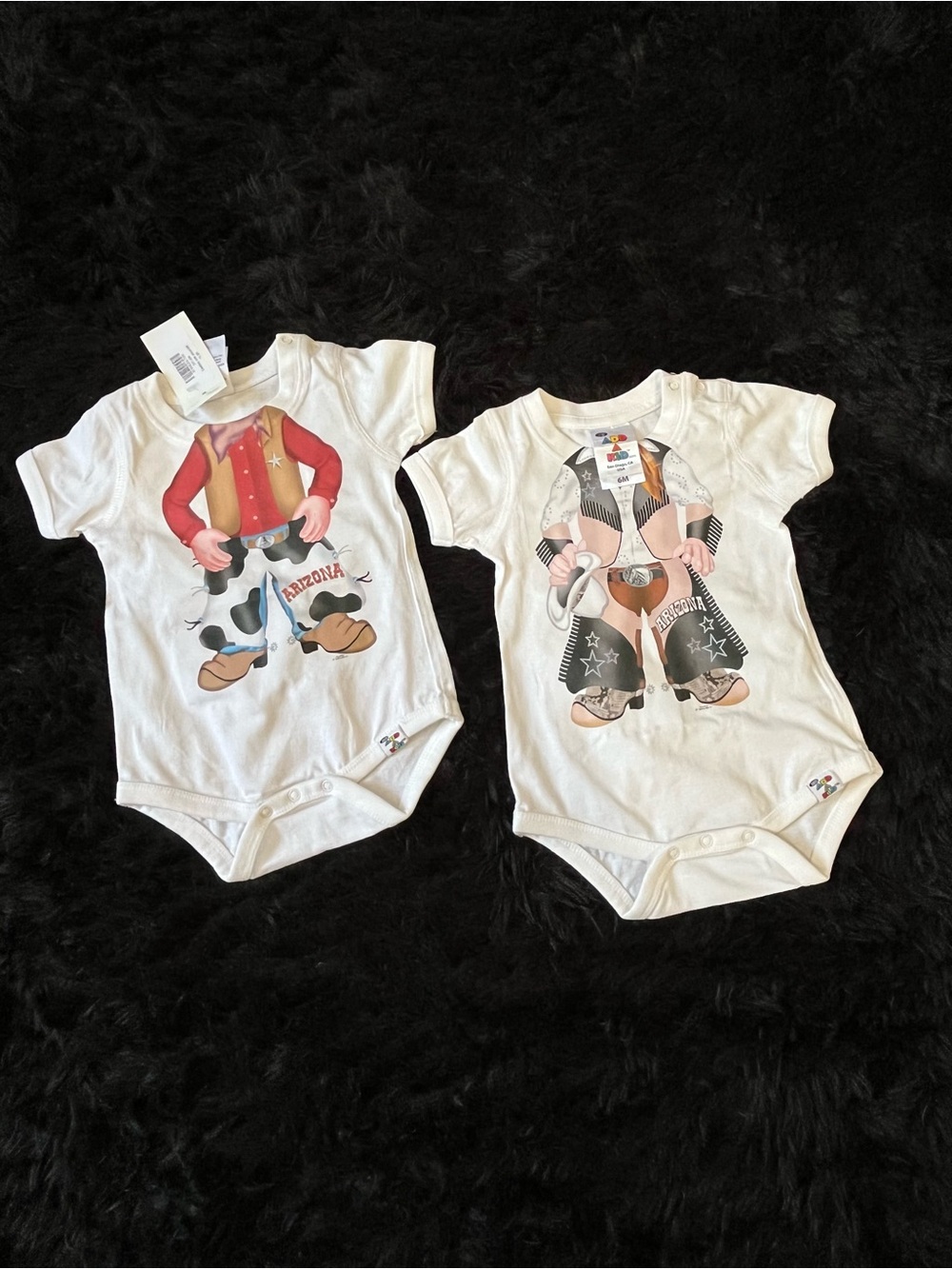 Dress Up Onsie Arizona White Cowboy Graphic Baby Bodysuit Halloween Costume